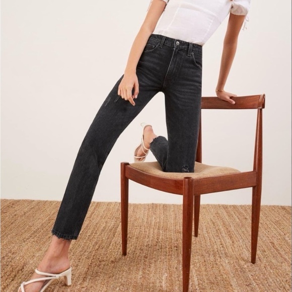 Reformation Denim - Reformation Julia High Cigarette in Pacific Wash Jeans